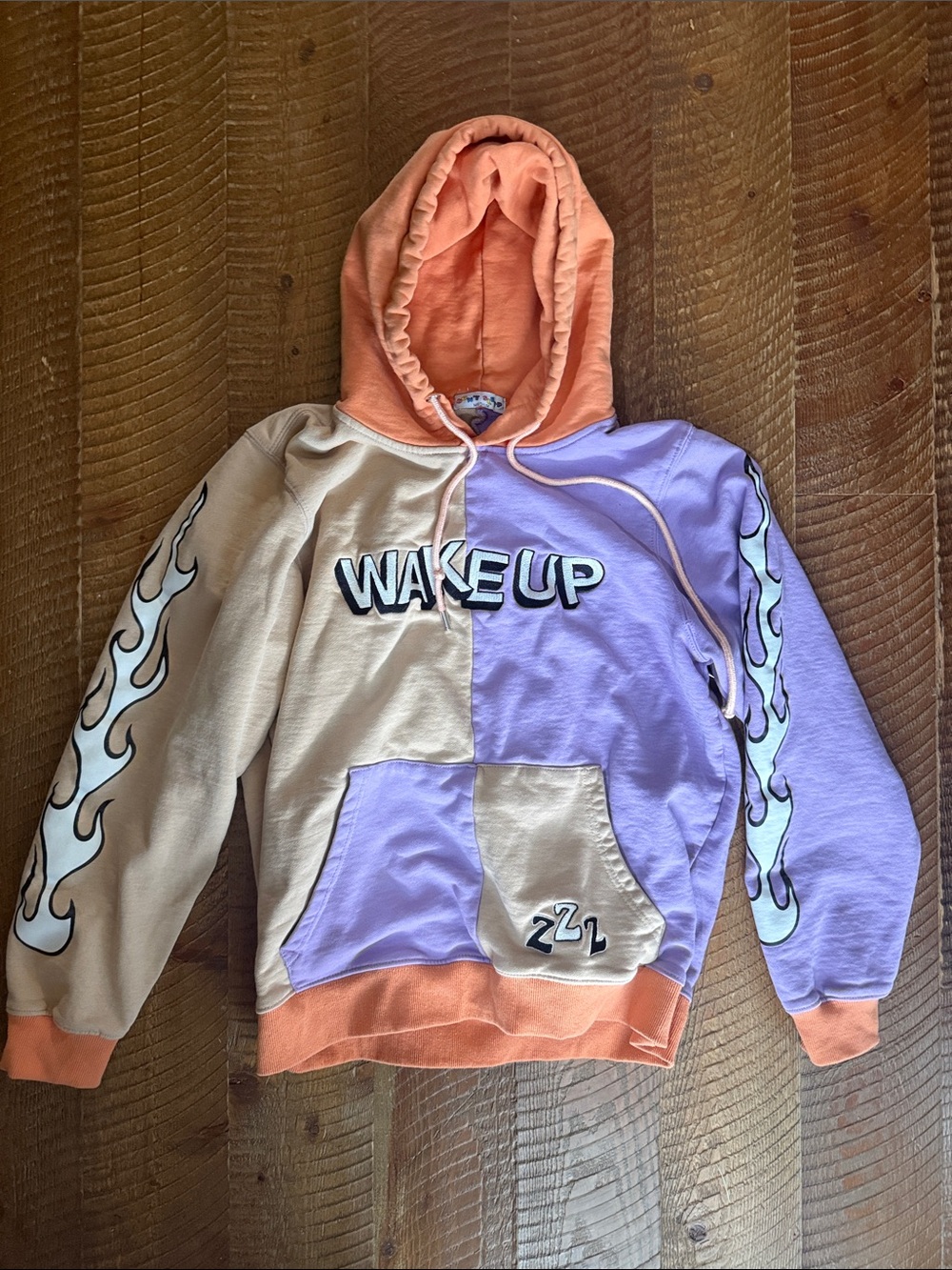 Wake Up Colorblock Hoodie - Peach, Lavender & Cream